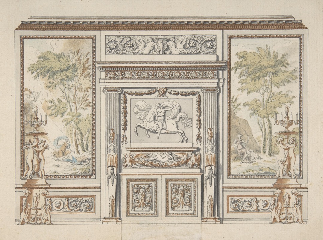 Etienne de Lavallée-Poussin - Design for a Wall Elevation