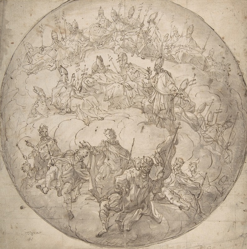 Francesco de Mura - Kings, Bishops and Popes; design for ceiling