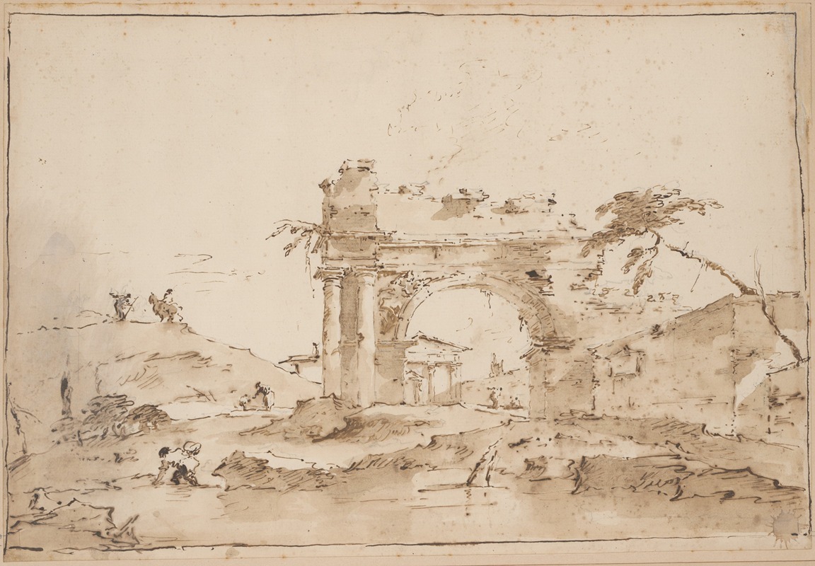 Francesco Guardi - Capriccio with Roman Ruins