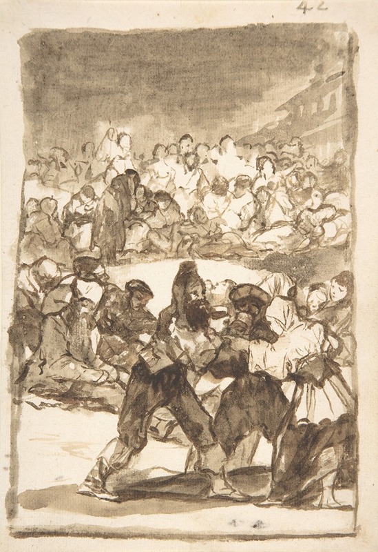 Francisco de Goya - A crowd forming a circle