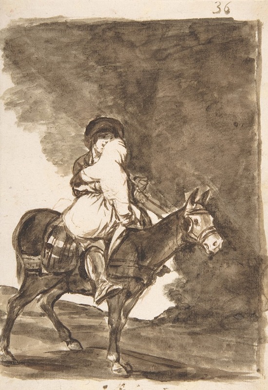 Francisco de Goya - A man and a woman riding a mule