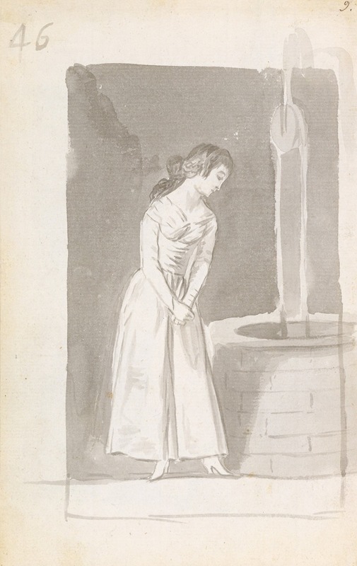 Francisco de Goya - A young woman looking into a well