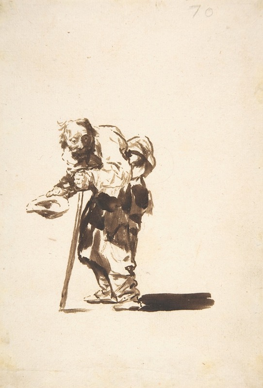 Francisco de Goya - Beggar with a staff in his left hand