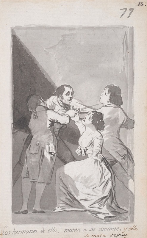 Francisco de Goya - Two brothers killing their sister’s lover in her presence