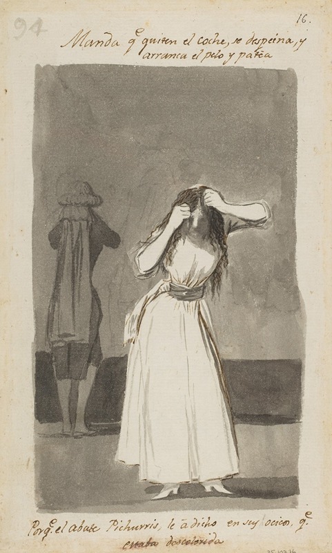 Francisco de Goya - Woman throwing a tantrum and pulling her hair