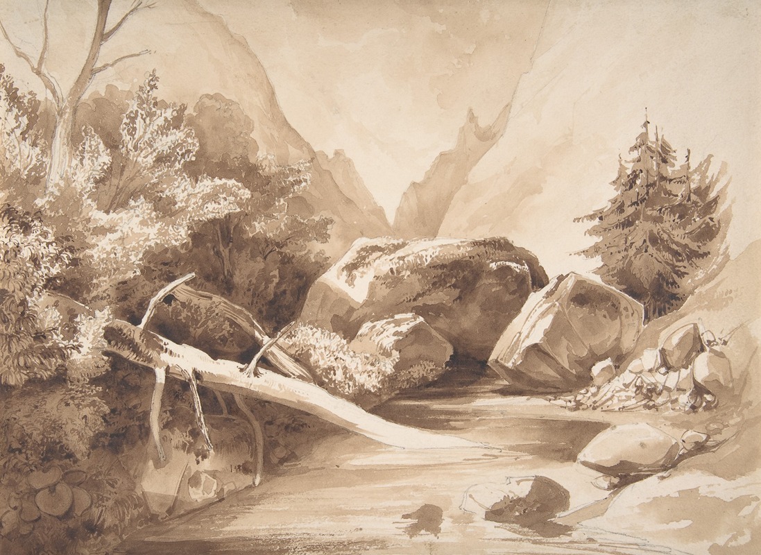 Franz Kobell - Mountainous Landscape with a Brook