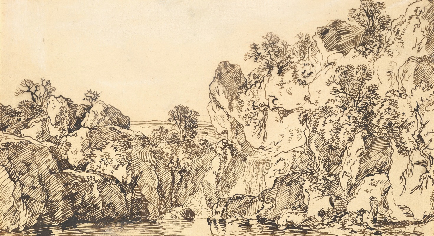 Franz Kobell - Rocky Landscape with a Lake
