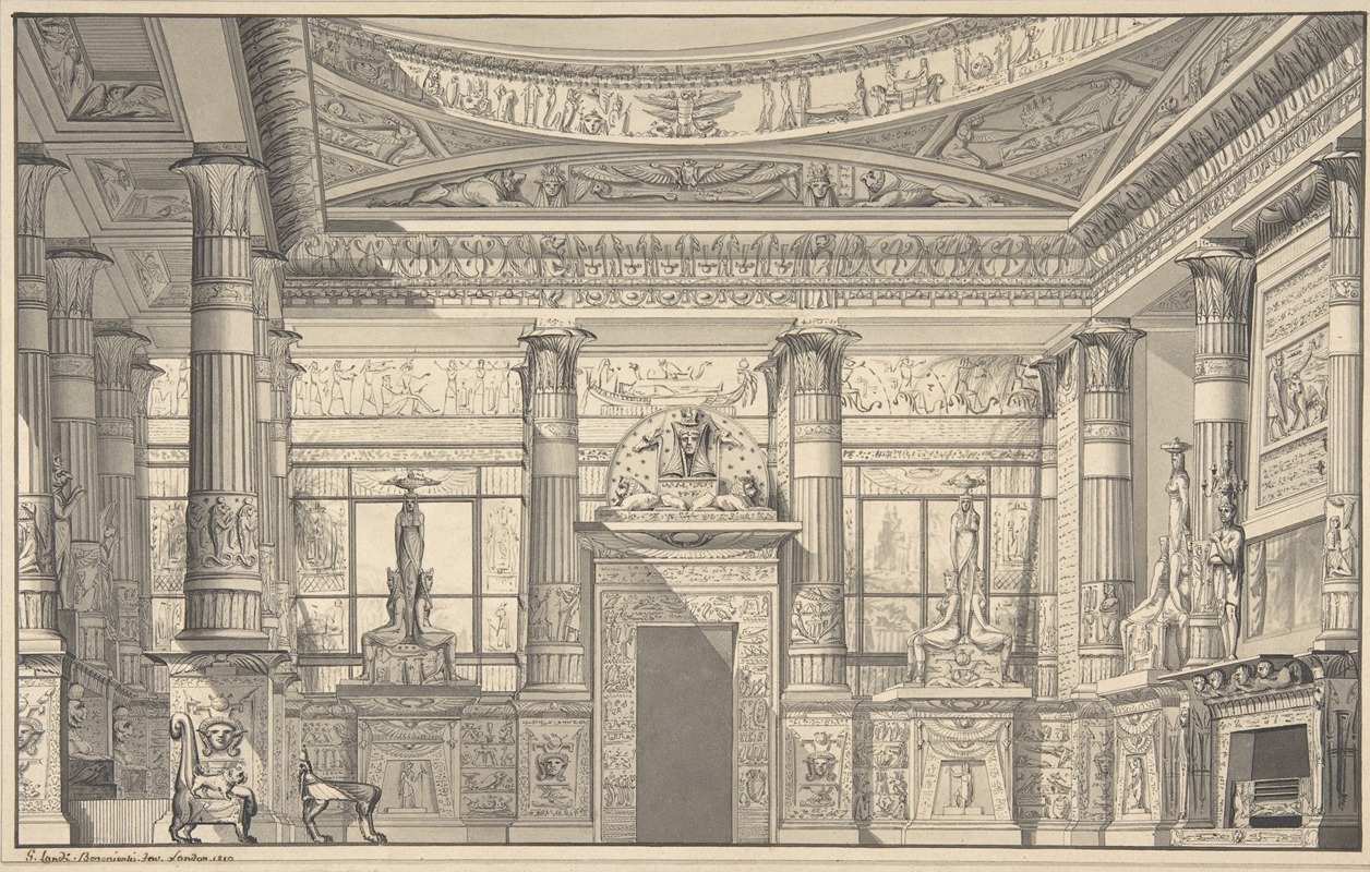 Gaetano Landi - Design for an Egyptian-style Interior