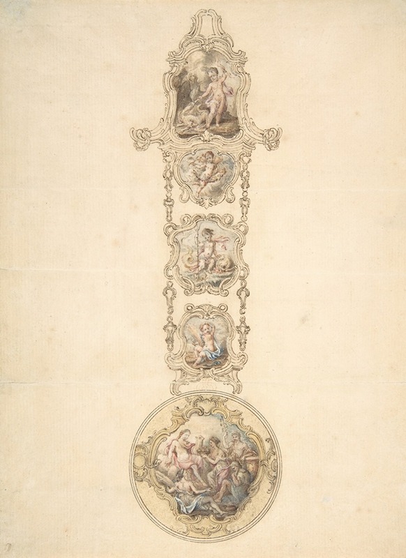 George Michael Moser - Design for an Enameled Watchcase and Châtelaine with Mythological Figures