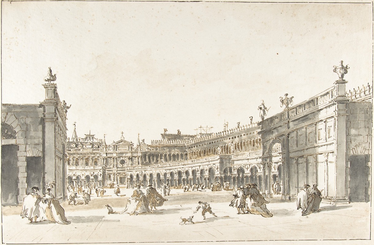Giacomo Guardi - Piazza San Marco Decorated for the Festa della Sensa