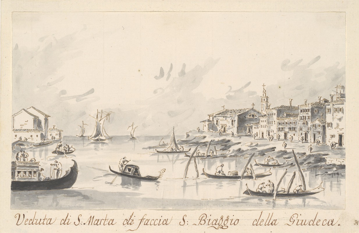 Giacomo Guardi - The Punta di Santa Marta, Opposite the Giudecca