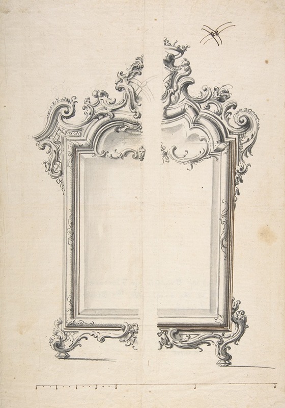 Giovanni Battista Natali III - Two Alternative Designs for a Mirror or Screen with Family Coat of Arms