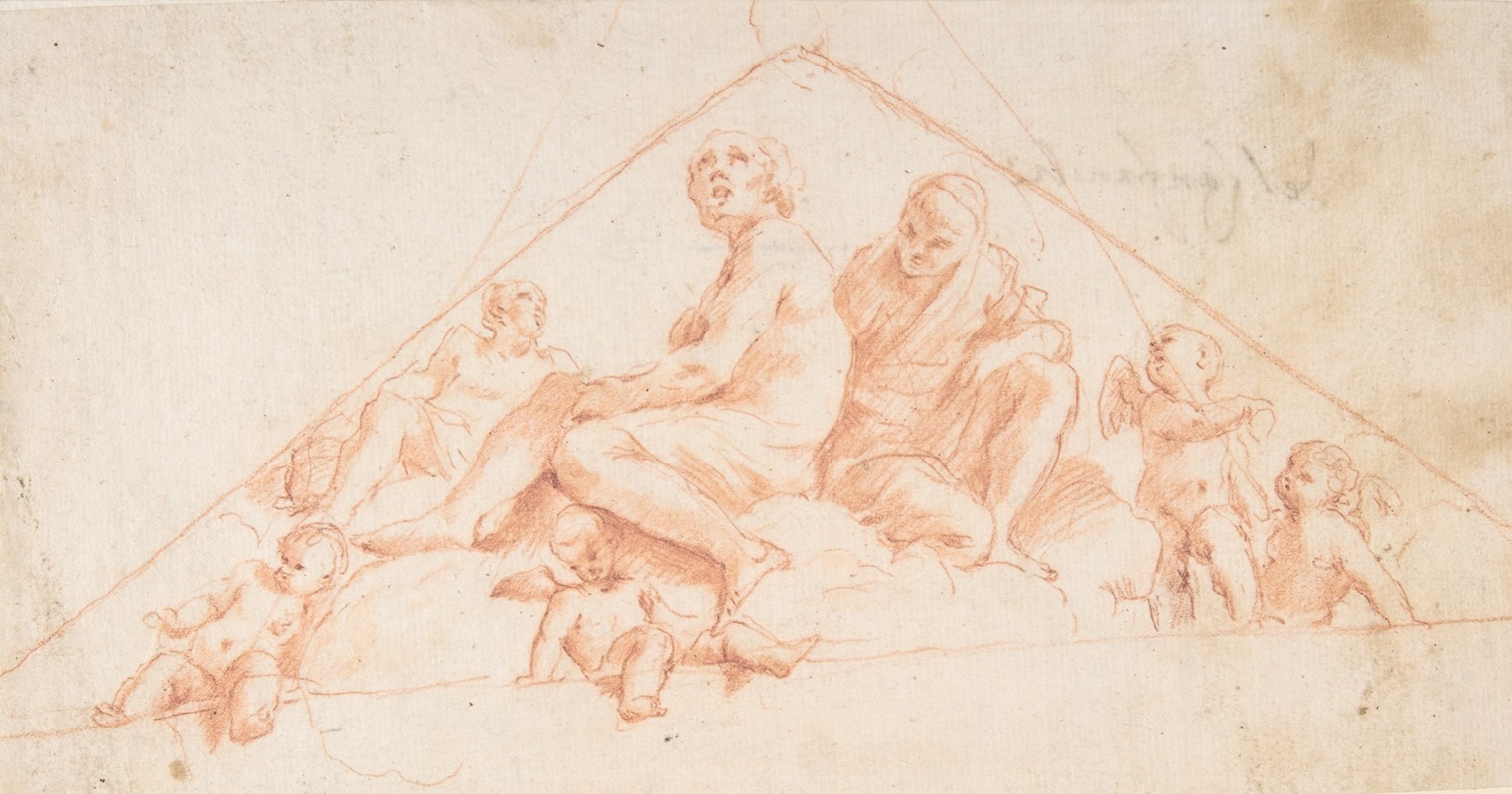 Giovanni Lanfranco - Seated Apostles and Putti