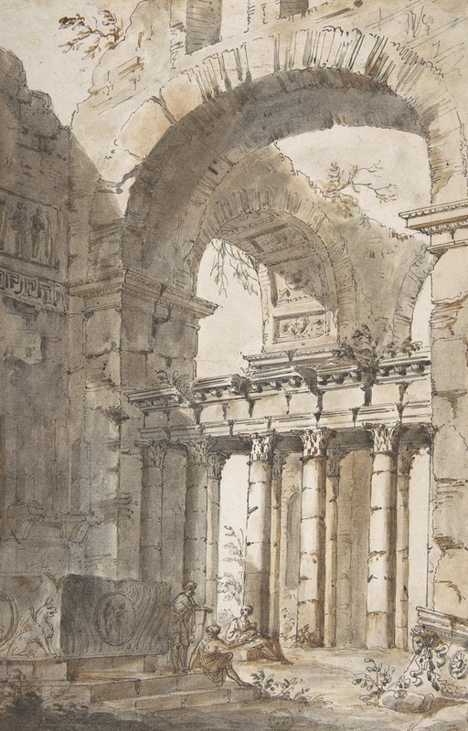 Giovanni Paolo Panini - Ruins of a Basilica or Mausoleum