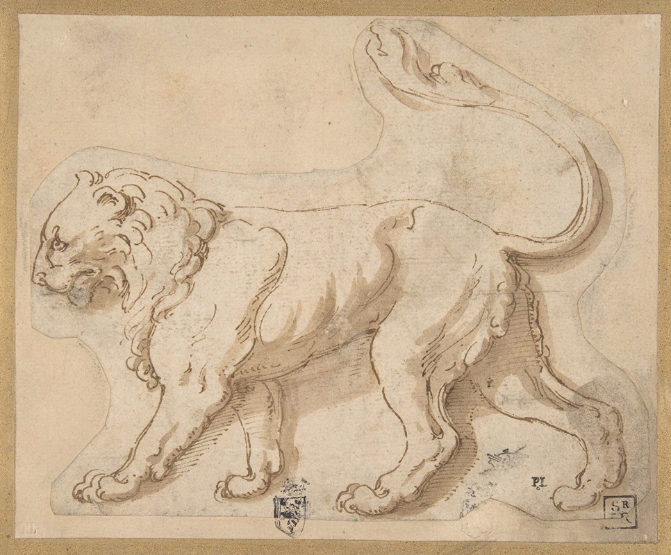 Giulio Romano - A Lion in Profile Facing to the Left (‘Leo’)