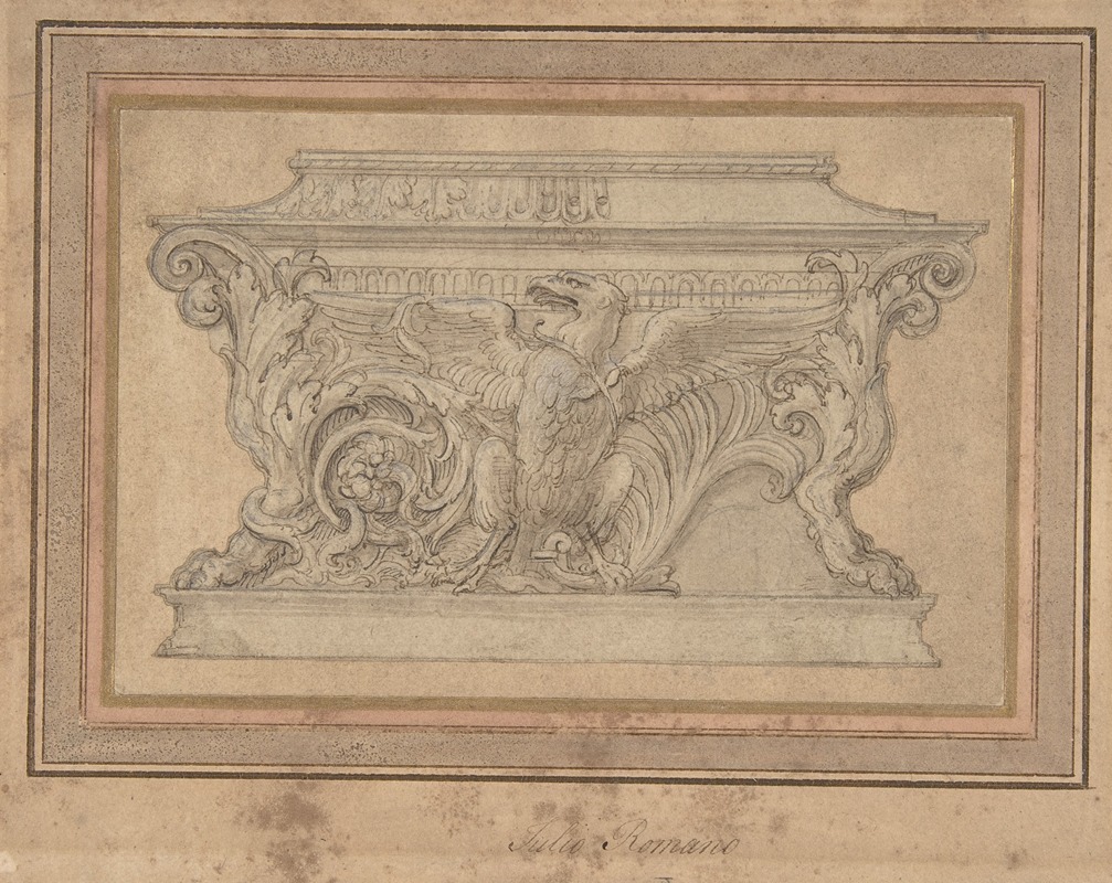 Giulio Romano - Design for a Casket with the Gonzaga Eagle