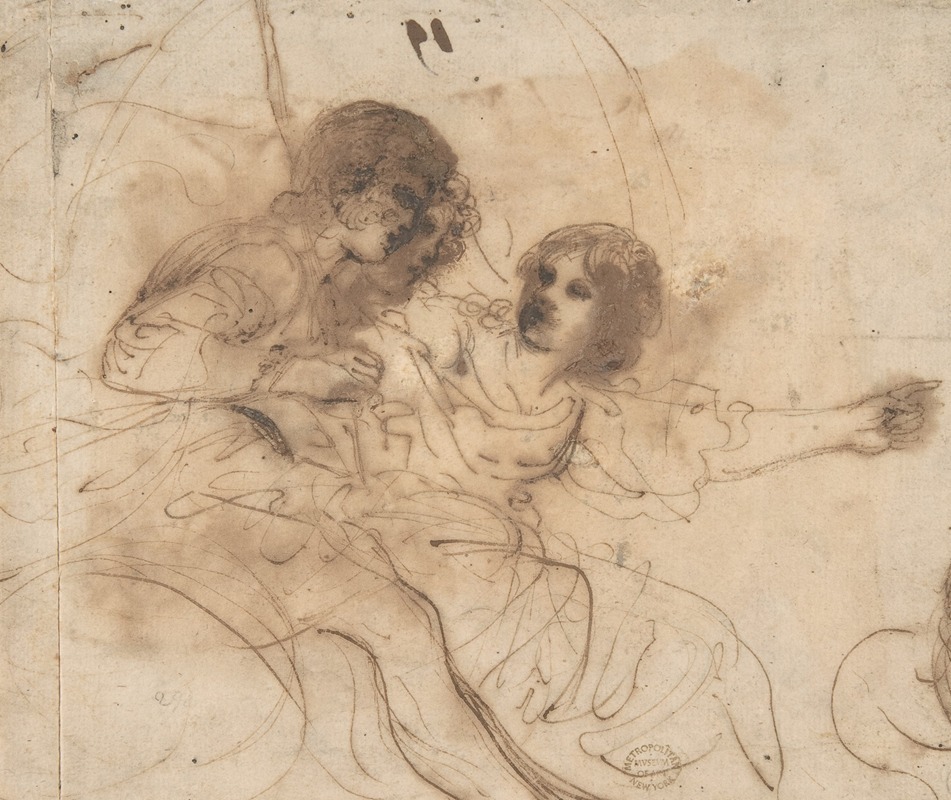 Guercino - Youth in a Chariot with Attendant Young Woman