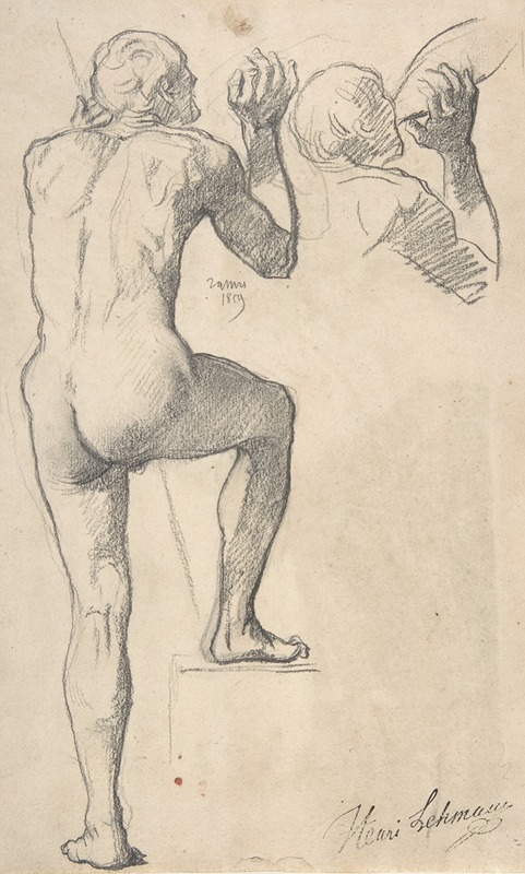 Henri Lehmann - Back View of a Male Nude