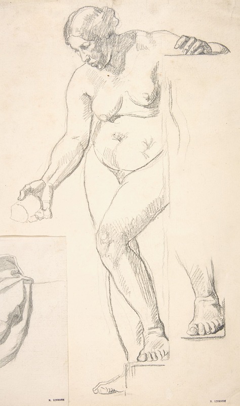 Henri Lehmann - Standing Nude Female Figure