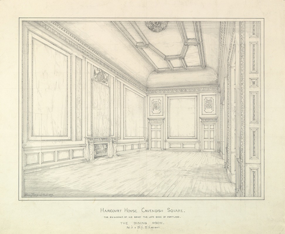 Harcourt House Cavendish Square, The Dining Room by Henry Hodge - Artvee