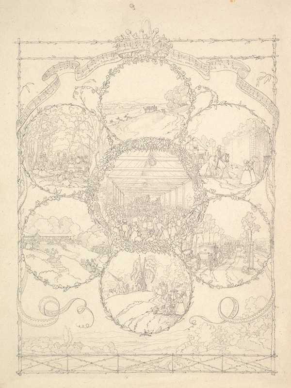 Hermann Kestner - Design Illustrating an Excursion to the Countryside