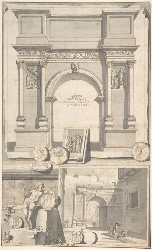 Jan Goeree - A Reconstruction of the Arch of Domitian (above) and View the Ruins (below)