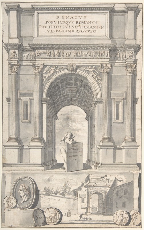 Jan Goeree - A Reconstruction of the Arch of Titus (above) and a View of the Ruins (below)
