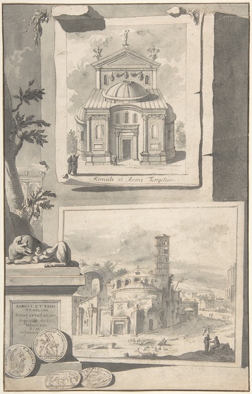 Jan Goeree - A Reconstruction of the Temple of Romulus and Remus (above) and a View of the Ruins (below)