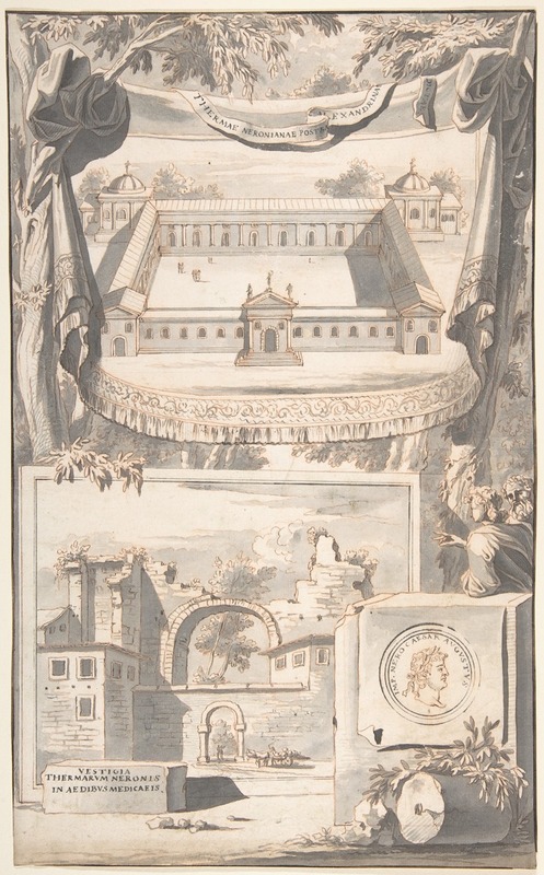 Jan Goeree - A Reconstruction of the Thermae of Nero (above) and a View of the Ruins (below)