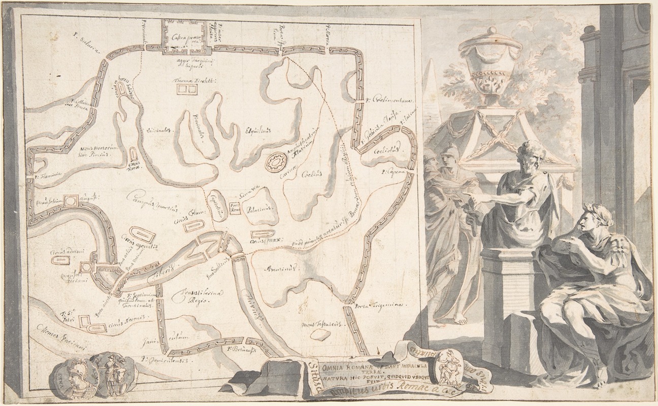 Jan Goeree - Map of Ancient Rome Illustrating Major Monuments and the Seven Hills