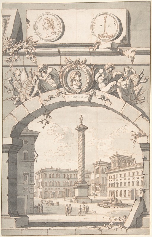 Jan Goeree - View of the Column of Marcus Aurelius