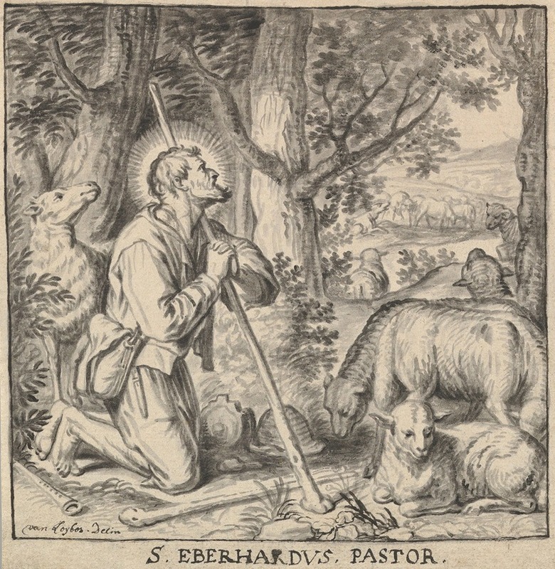 Jan Sebastiaen Loybos - Saint Eberhard of Tüntenhausen as a Shepherd
