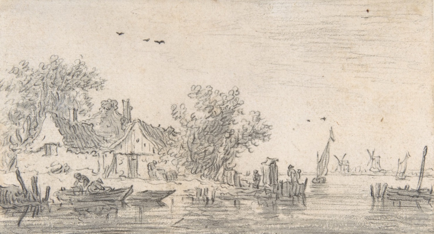 Jan van Goyen - A River Estuary