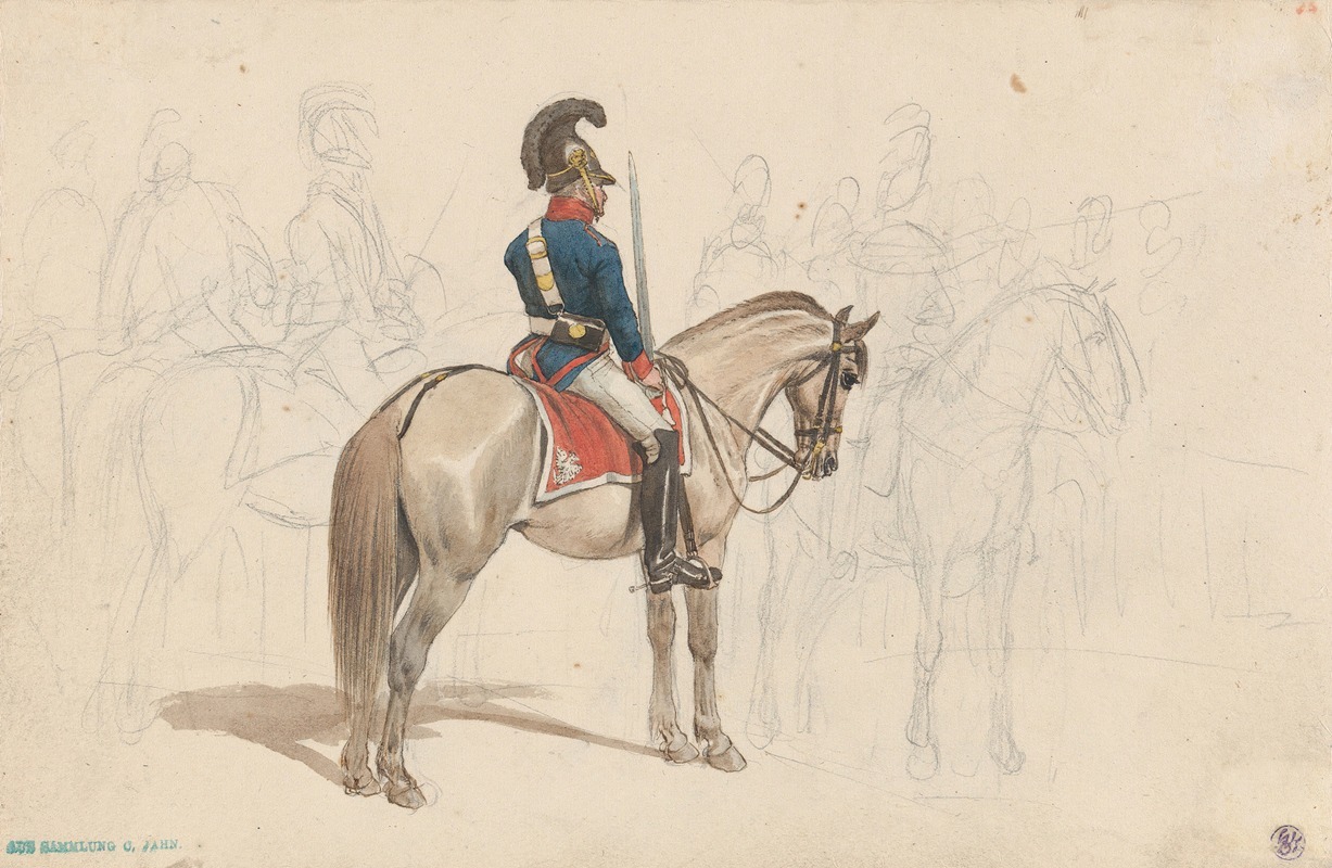 Johann Adam Klein - A Group of Mounted Officers