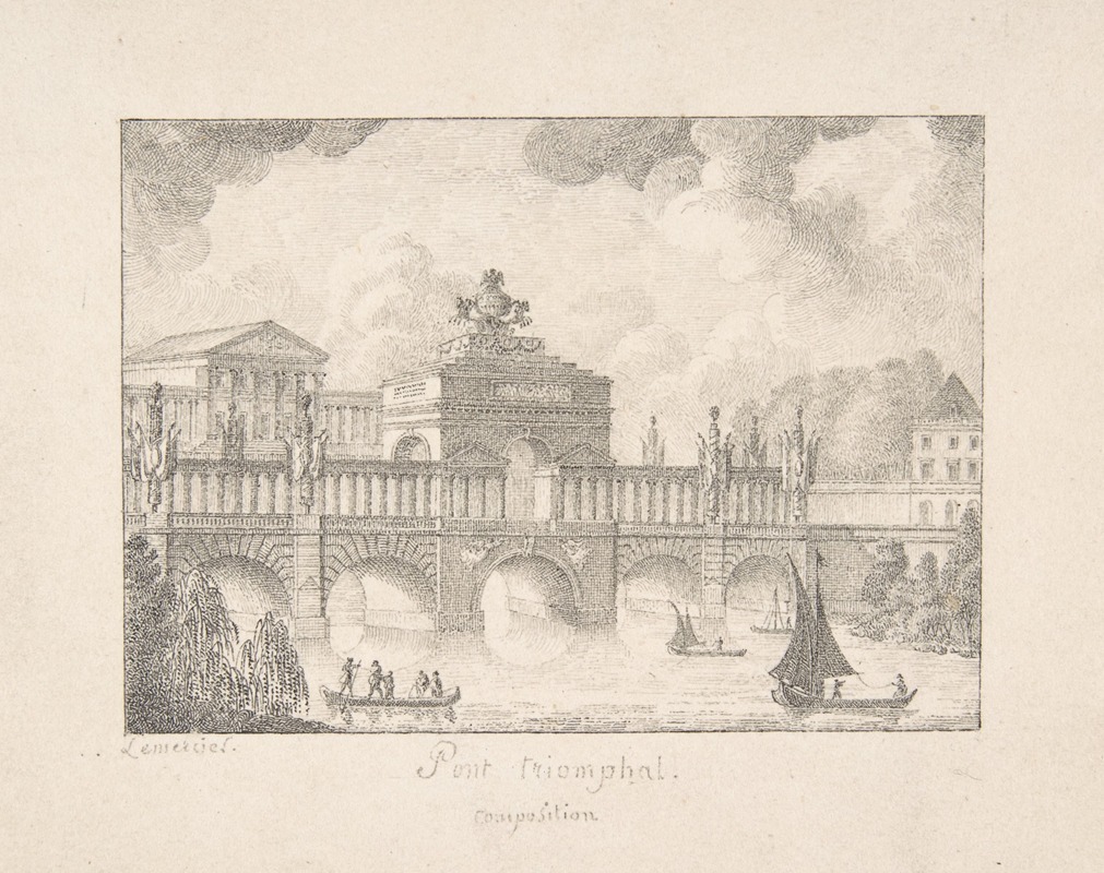 Joseph Lemercier - Design for a Triumphal Bridge