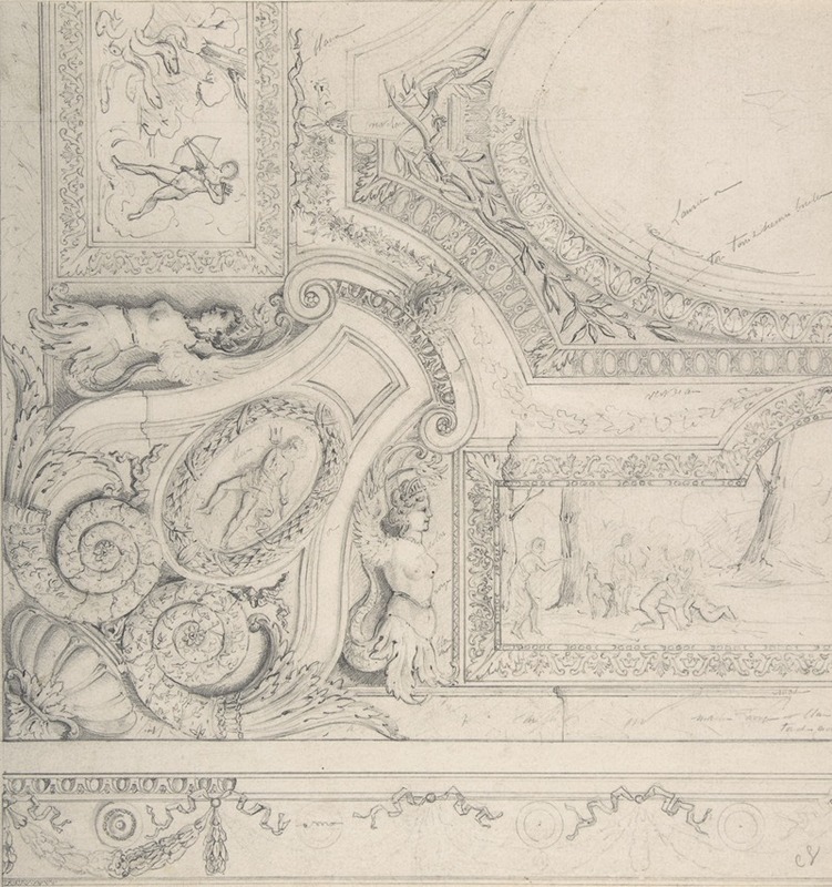 Jules-Edmond-Charles Lachaise - Design for Ceiling at Fontainebleau