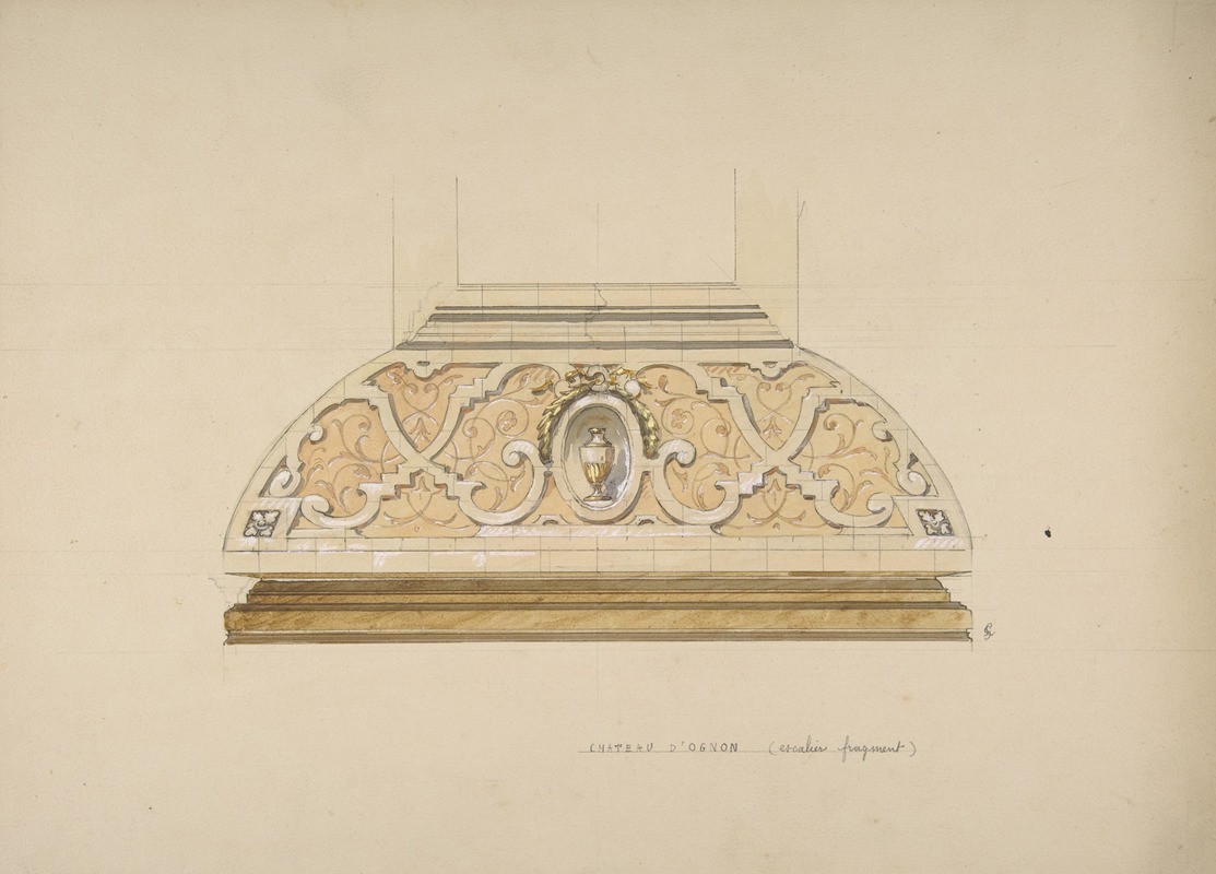 Jules-Edmond-Charles Lachaise - Design for the decoration of the stairway in the Chateau d’Ognon of M. deMachy (Oise, France)