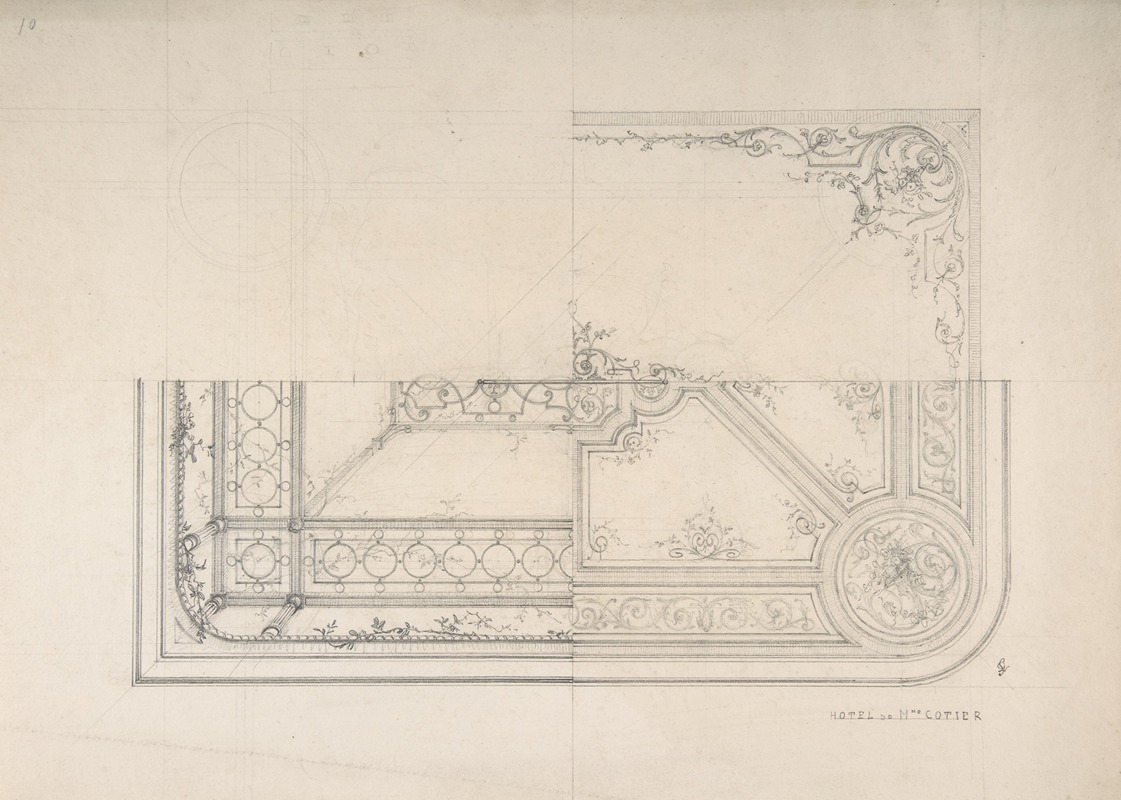 Jules-Edmond-Charles Lachaise - Three Designs for Ceilings, Hôtel Cottier