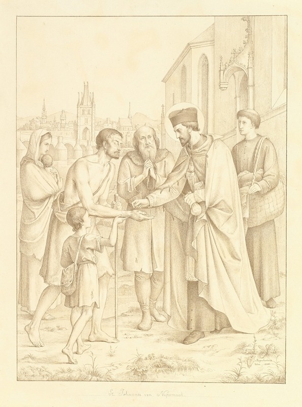 Leopold Kupelwieser - Saint Johannes Nepomuk Distributing Alms