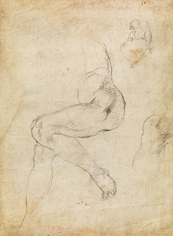 Michelangelo - Studies for the Libyan Sibyl and a small Sketch for a Seated Figure