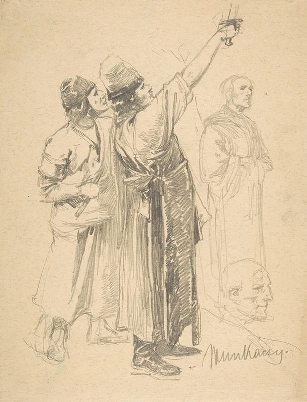 Mihály Munkácsy - Studies of Standing Men