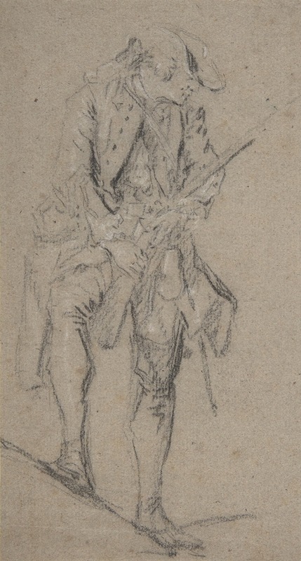 Nicolas Lancret - Standing Hunter Holding a Rifle