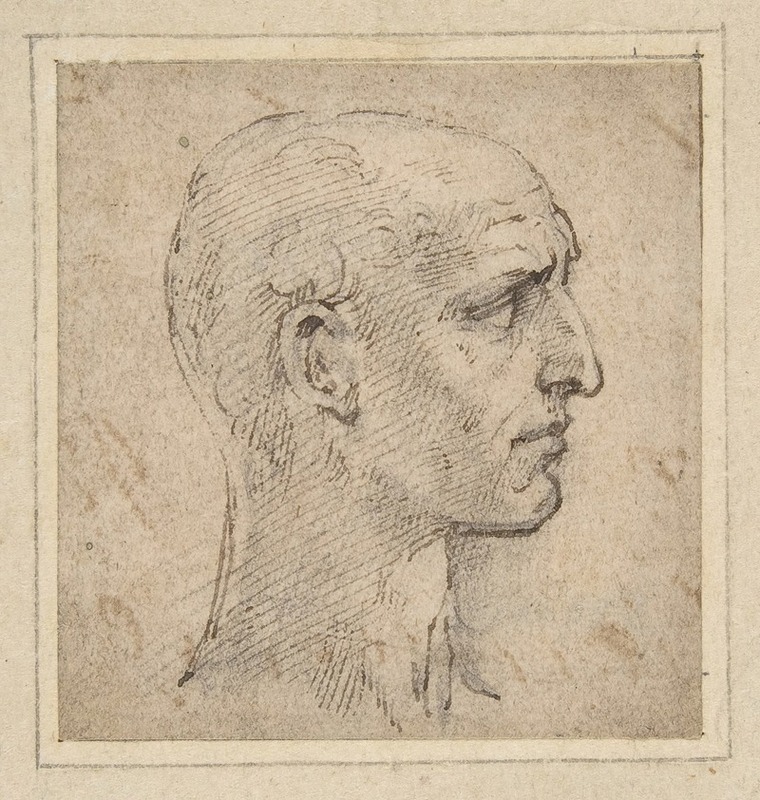 Parmigianino - Head of a Man in Profile to Right