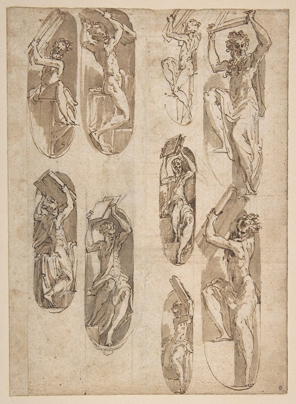 Parmigianino - Nine Studies of the Moses in Santa Maria della Steccata, Parma