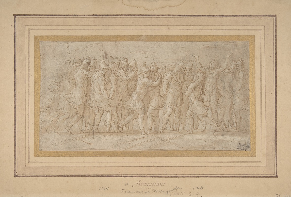 Parmigianino - Roman or Greek Warriors Celebrating after a Victory