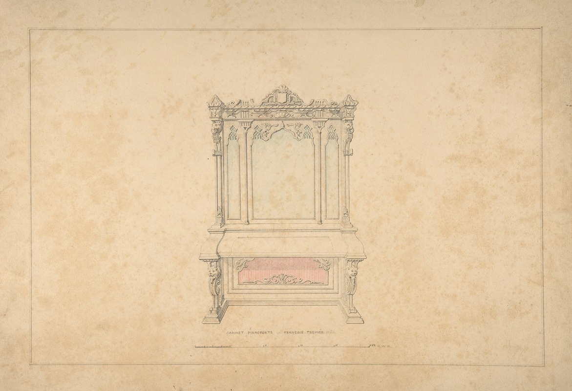 Robert William Hume - Design for Cabinet Pianoforte, François Premier Style