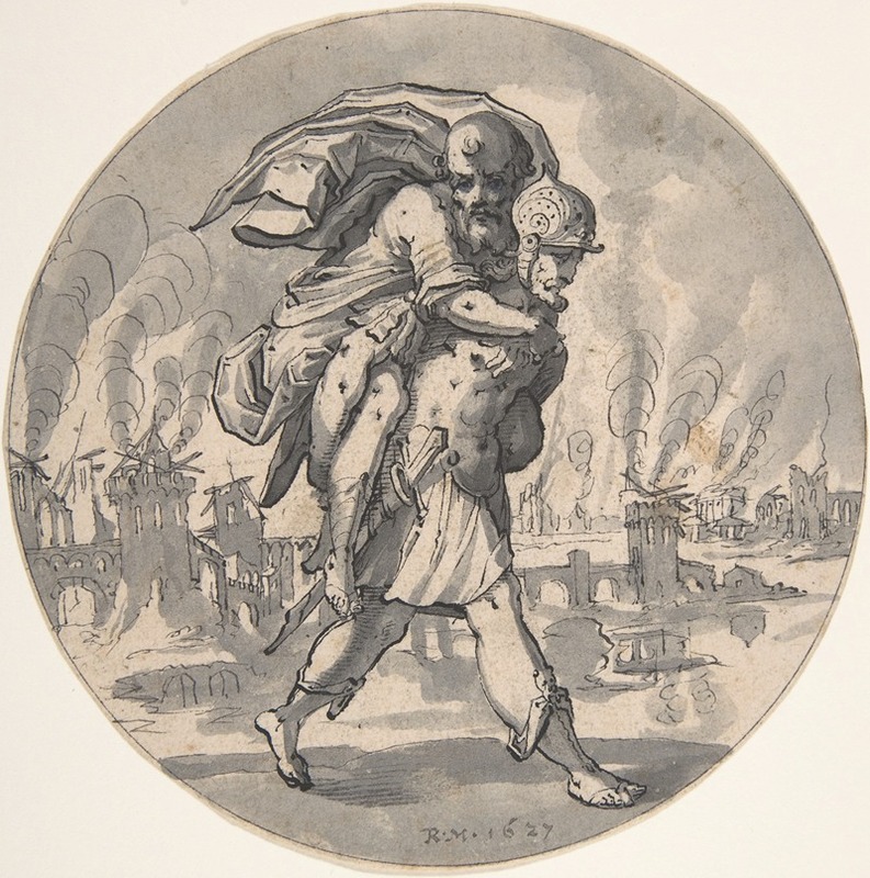 Rudolf Meyer - Aeneas Rescues his Father from Burning Troy