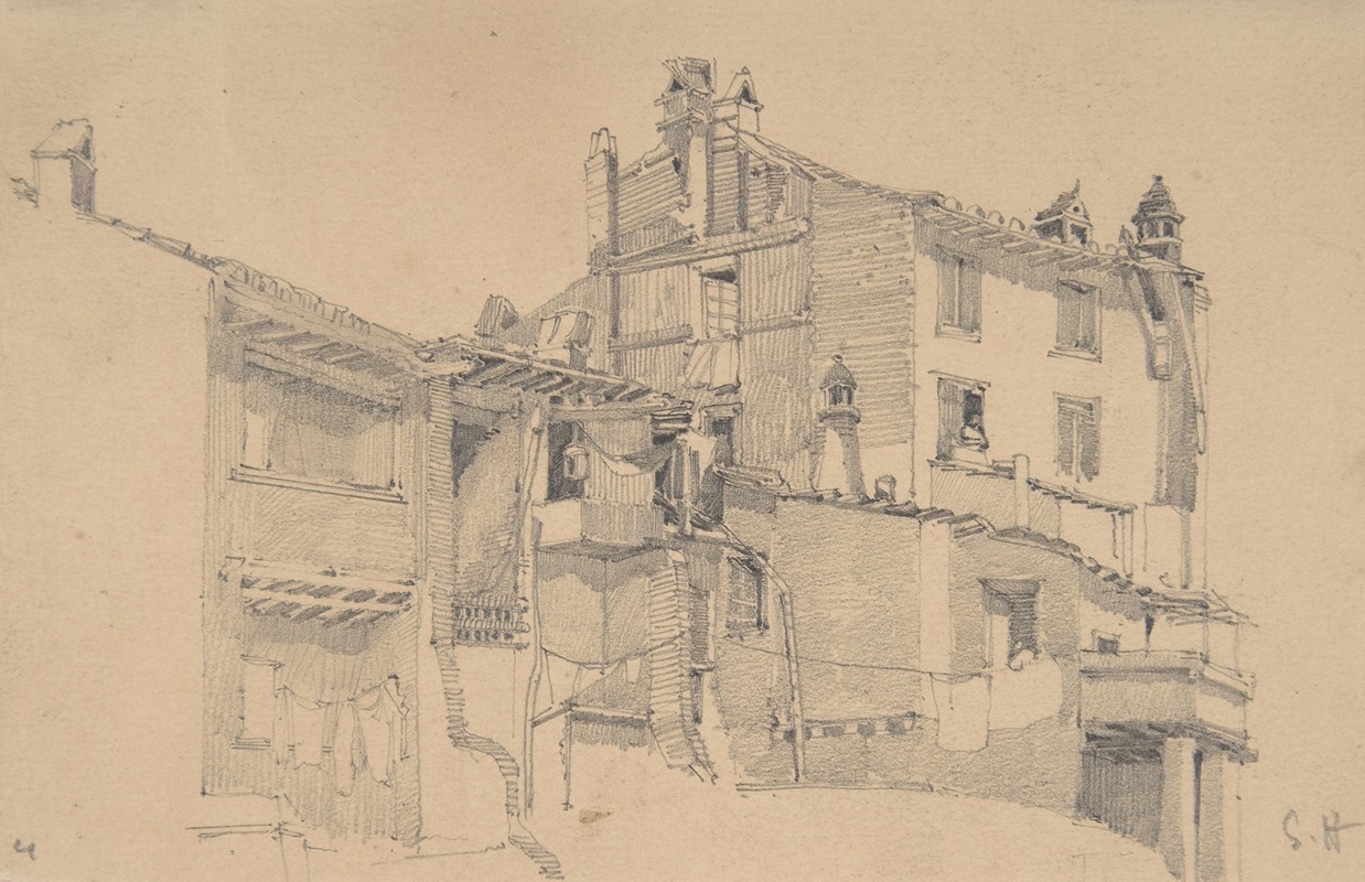 Francis Seymour Haden - Houses on the Tiber