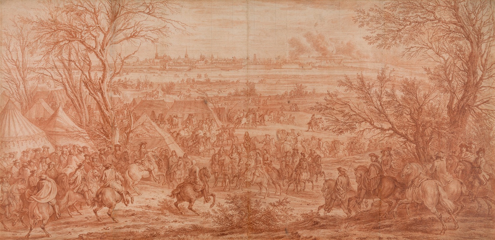 studio of Adam Frans van der Meulen - Louis XIV at the Siege of Cambrai, Seen from the South-West (March 20–April 19, 1677)