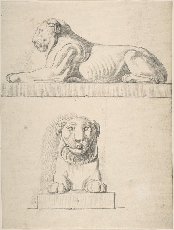 Thomas Hardwick - Classical Sculpture of a Lion, Front and Side Views